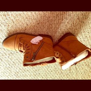 Lace up Boots. Cognac color. Size 8. Women’s.